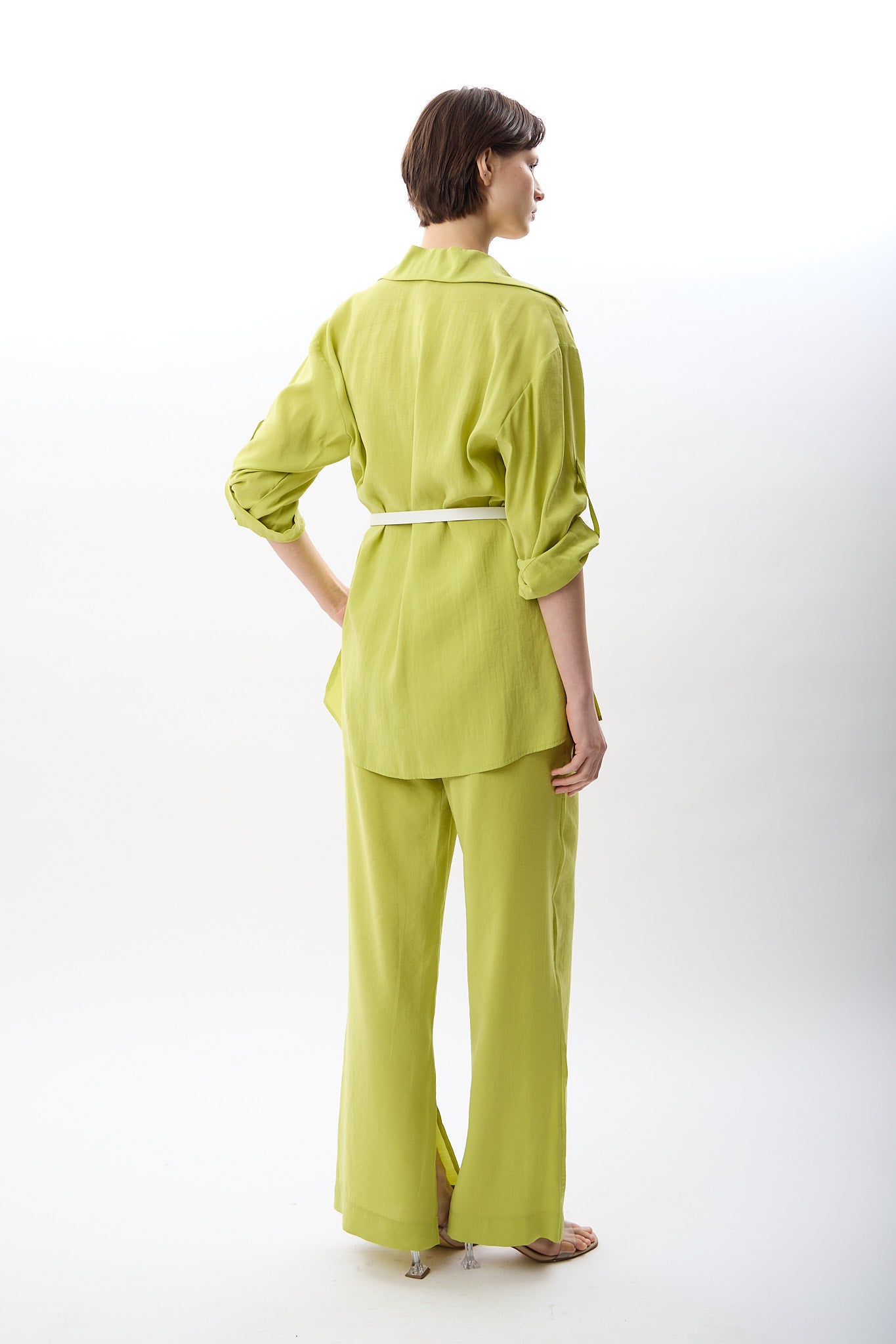 Diagonal-Bol Kesim Yırtmaçlı Pantolon-,-4-Milagron.com