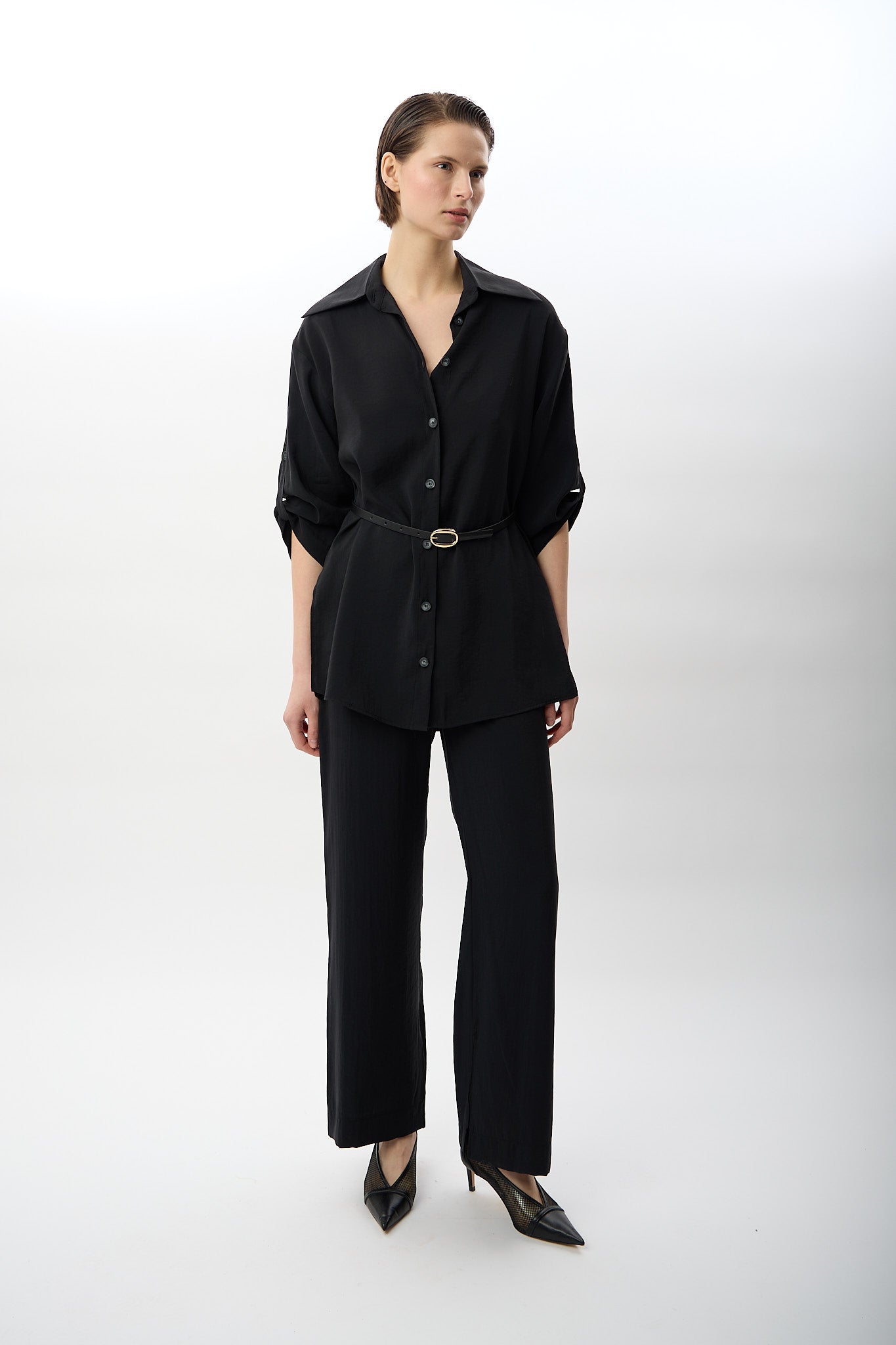 Diagonal-Bol Kesim Yırtmaçlı Pantolon-,-8-Milagron.com