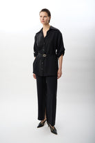 Diagonal-Bol Kesim Yırtmaçlı Pantolon-Pantolon-1-Milagron.com