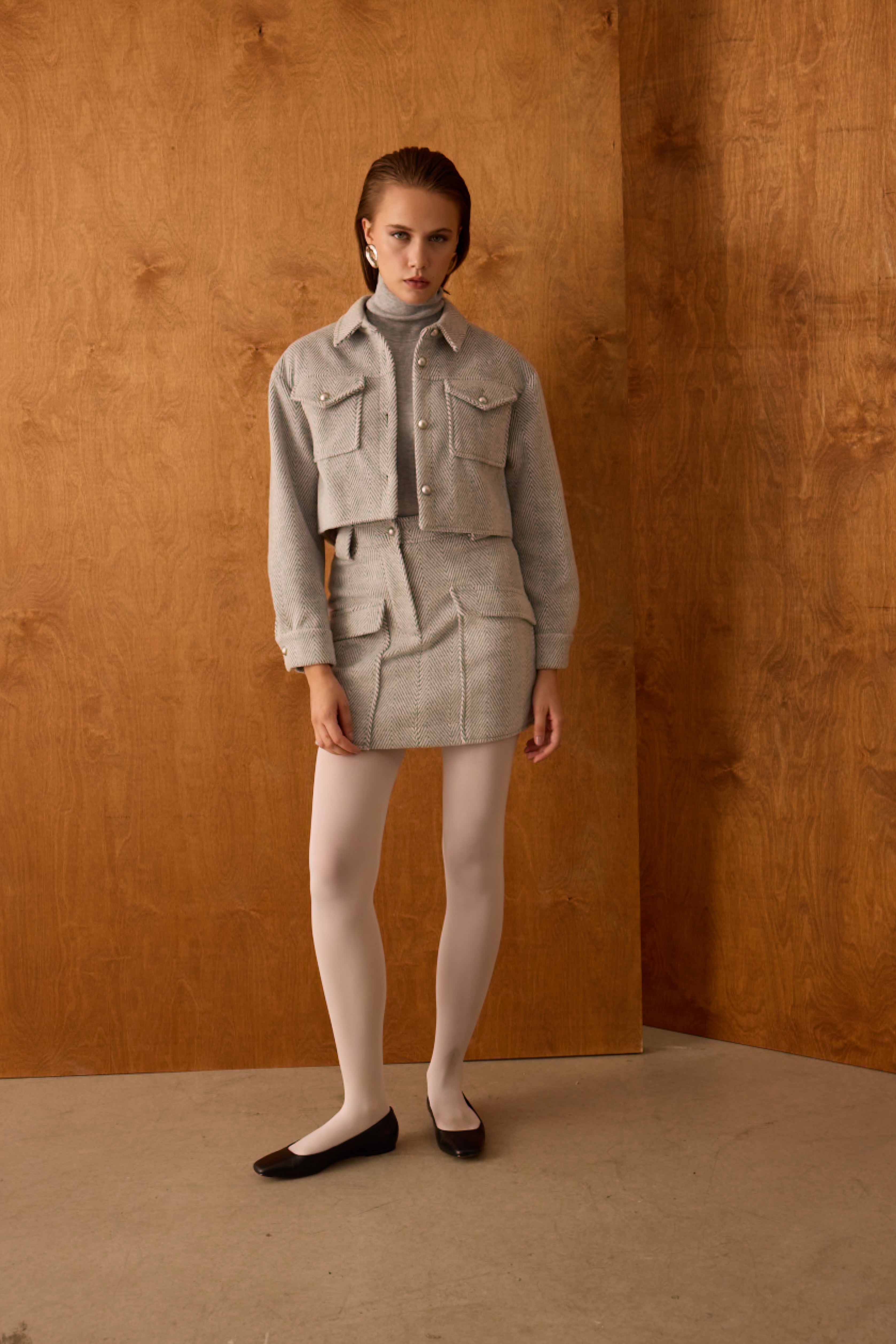 Diagonal-Bomber Gri Ceket-Ceket-6-Milagron.com