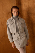 Diagonal-Bomber Gri Ceket-Ceket-9-Milagron.com