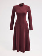 Diagonal-Bordo Elbise-Elbise-6-Milagron.com