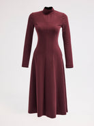 Diagonal-Bordo Elbise-Elbise-7-Milagron.com