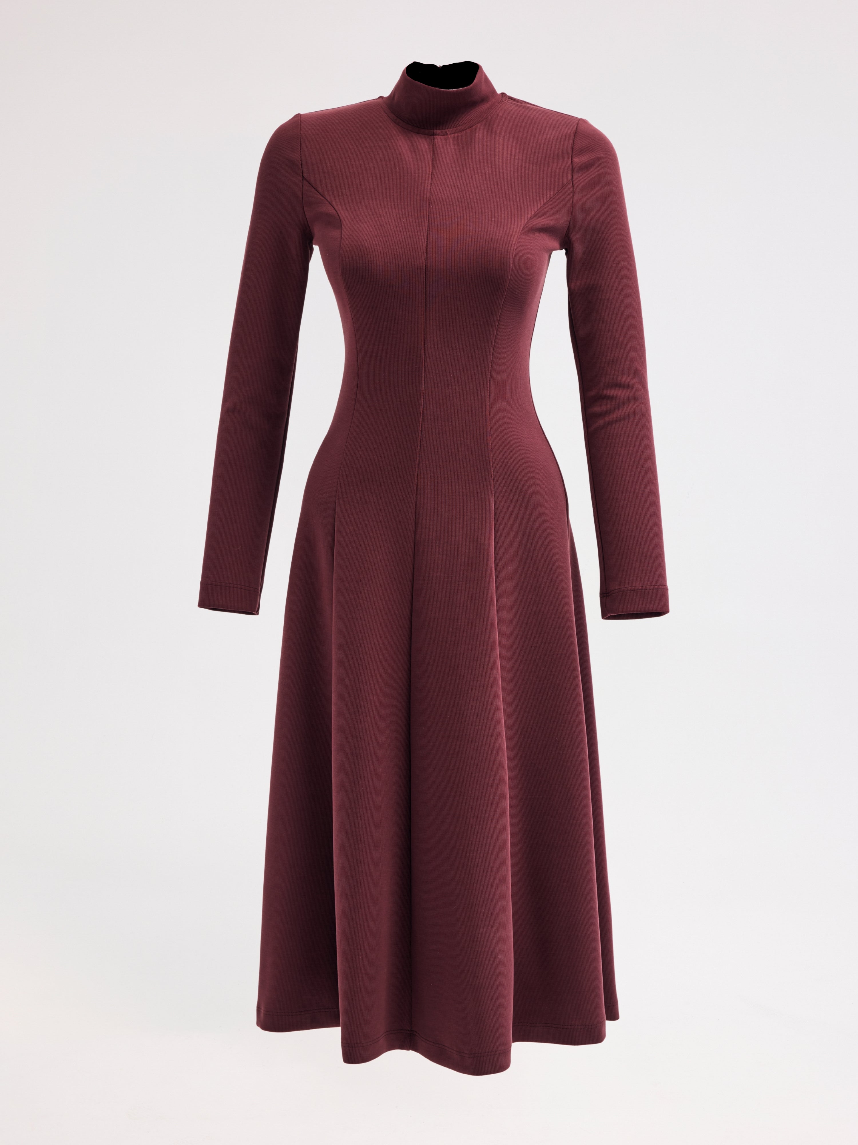 Diagonal-Bordo Elbise-Elbise-7-Milagron.com