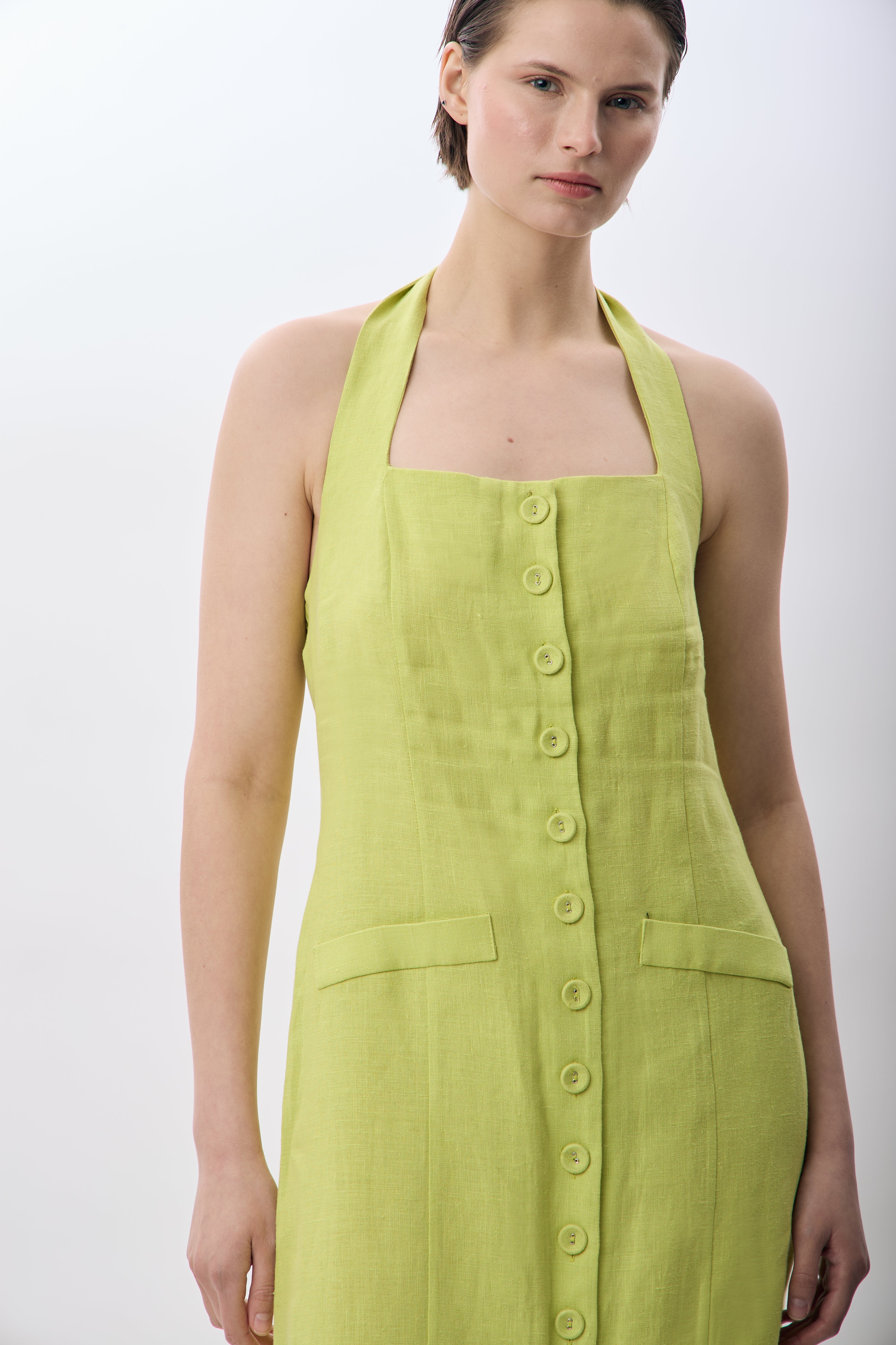 Diagonal-Boyundan Bağlamalı Elbise-Elbise-3-Milagron.com