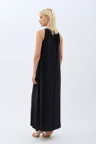 Diagonal-Boyundan Bağlamalı Maxi Elbise-Elbise-4-Milagron.com