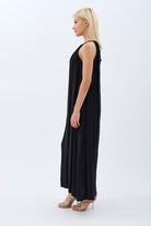 Diagonal-Boyundan Bağlamalı Maxi Elbise-Elbise-6-Milagron.com