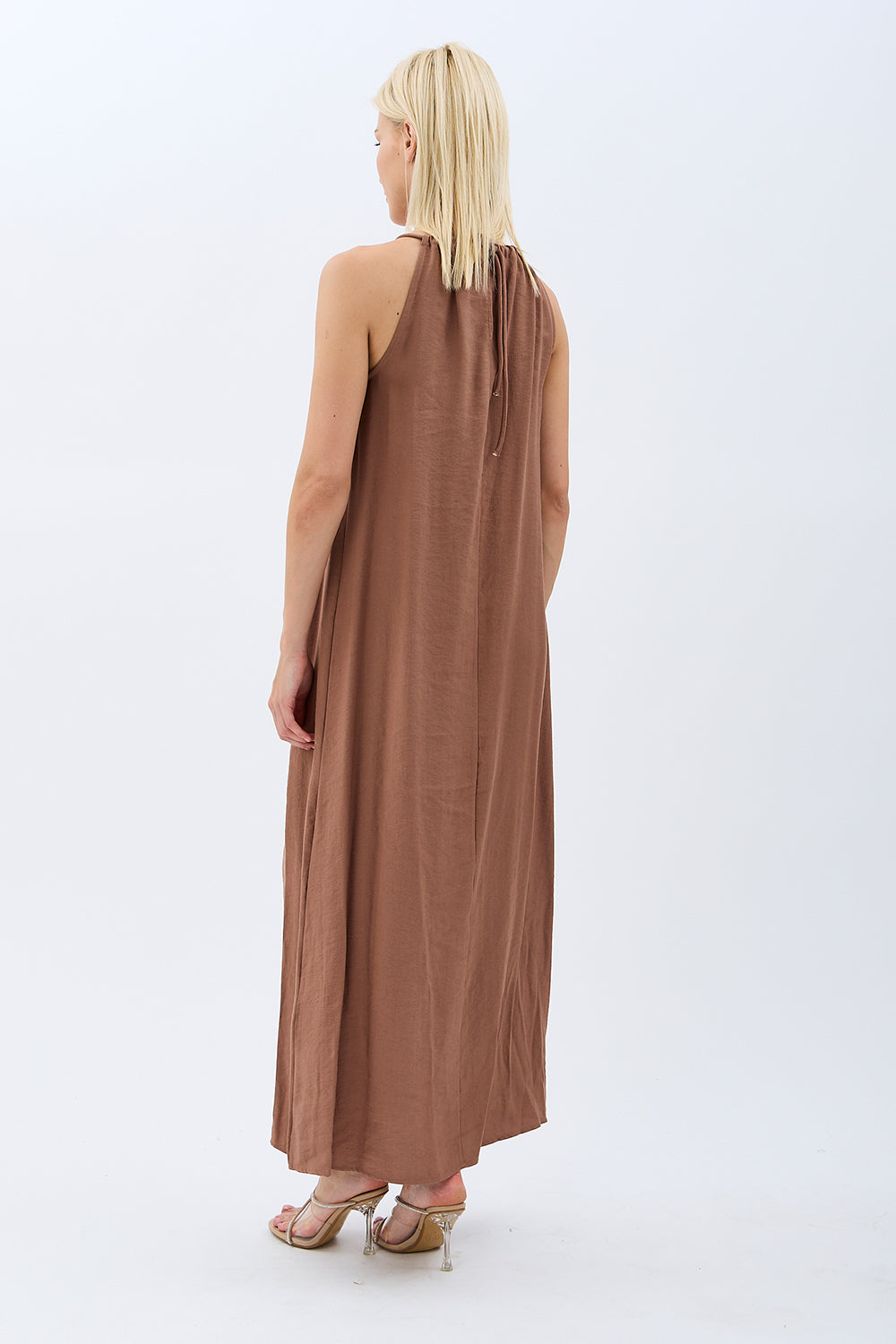 Diagonal-Boyundan Bağlamalı Maxi Elbise-Elbise-8-Milagron.com