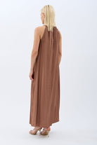 Diagonal-Boyundan Bağlamalı Maxi Elbise-Elbise-8-Milagron.com