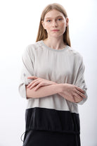 Diagonal-Büzgü Ayarlı İki Renkli Sweatshirt-Sweatshirts & Hoodies-5-Milagron.com