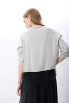 Diagonal-Büzgü Ayarlı İki Renkli Sweatshirt-Sweatshirts & Hoodies-7-Milagron.com