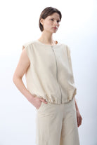 Diagonal-Büzgü Detaylı Bomber Yelek-Yelek-1-Milagron.com