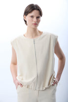 Diagonal-Büzgü Detaylı Bomber Yelek-Yelek-5-Milagron.com