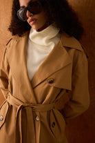 Diagonal-Kuşaklı Trenç Kot (Camel)-TRENÇ KOT-3-Milagron.com