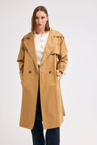 Diagonal-Kuşaklı Trenç Kot (Camel)-TRENÇ KOT-8-Milagron.com