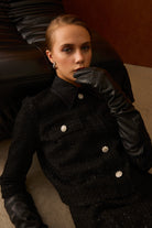 Diagonal-Ceket Elbise İkili Siyah Takım-Alt - Üst Takım-2-Milagron.com