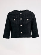 Diagonal-Ceket Elbise İkili Siyah Takım-Alt - Üst Takım-6-Milagron.com