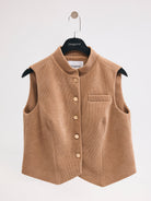 Diagonal-Cep Detay Camel Yelek-YELEK-6-Milagron.com