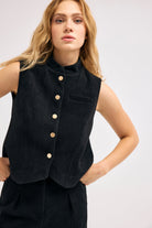 Diagonal-Kolsuz Düğmeli Yelek-YELEK-1-Milagron.com