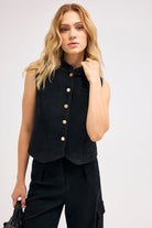 Diagonal-Kolsuz Düğmeli Yelek-YELEK-2-Milagron.com