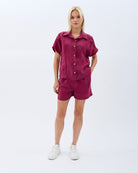 Diagonal-Cepli Düz Kesim Şort-Şort-2-Milagron.com