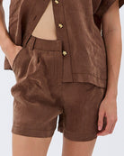 Diagonal-Cepli Düz Kesim Şort-Şort-2-Milagron.com