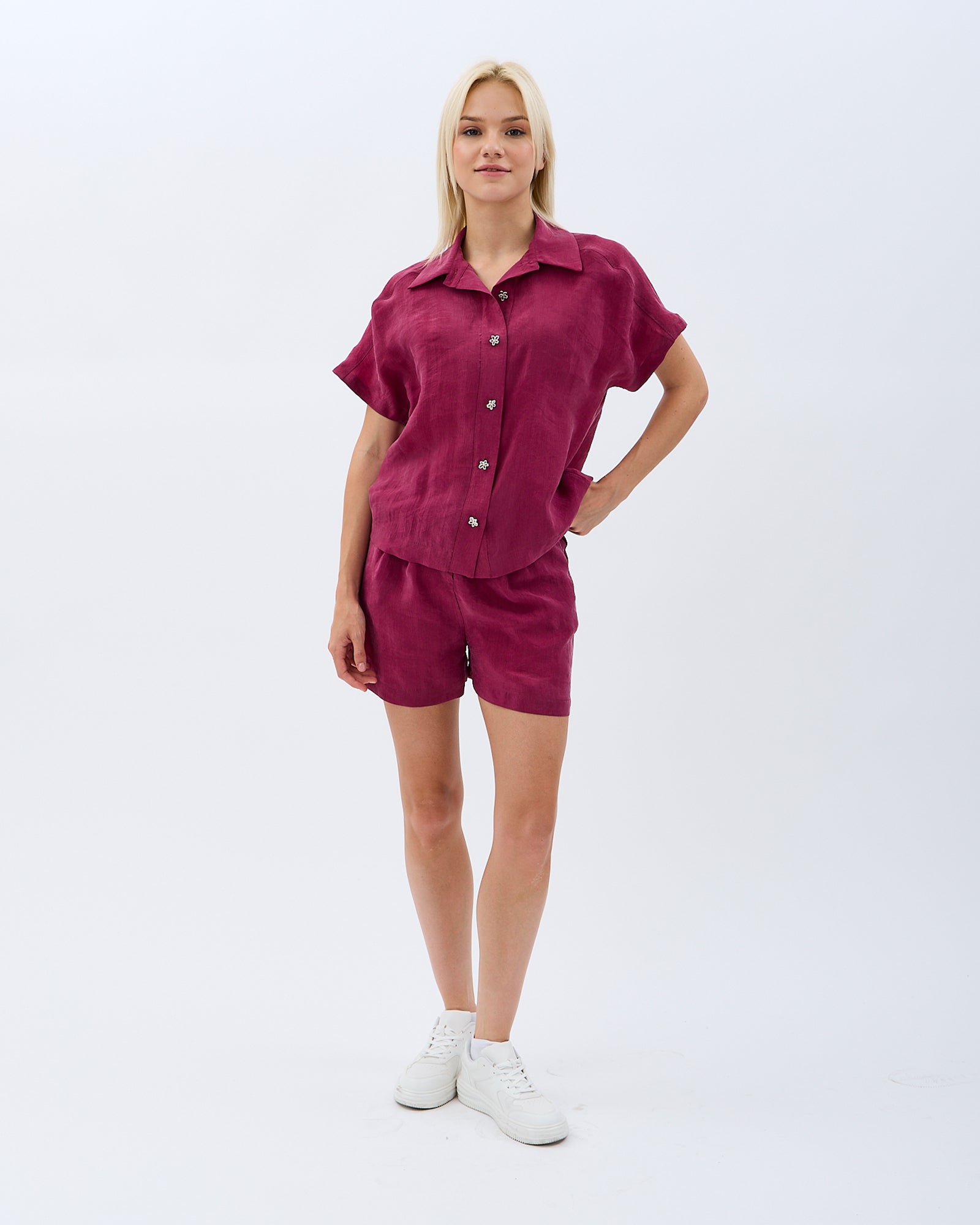 Diagonal-Cepli Düz Kesim Şort-Şort-6-Milagron.com