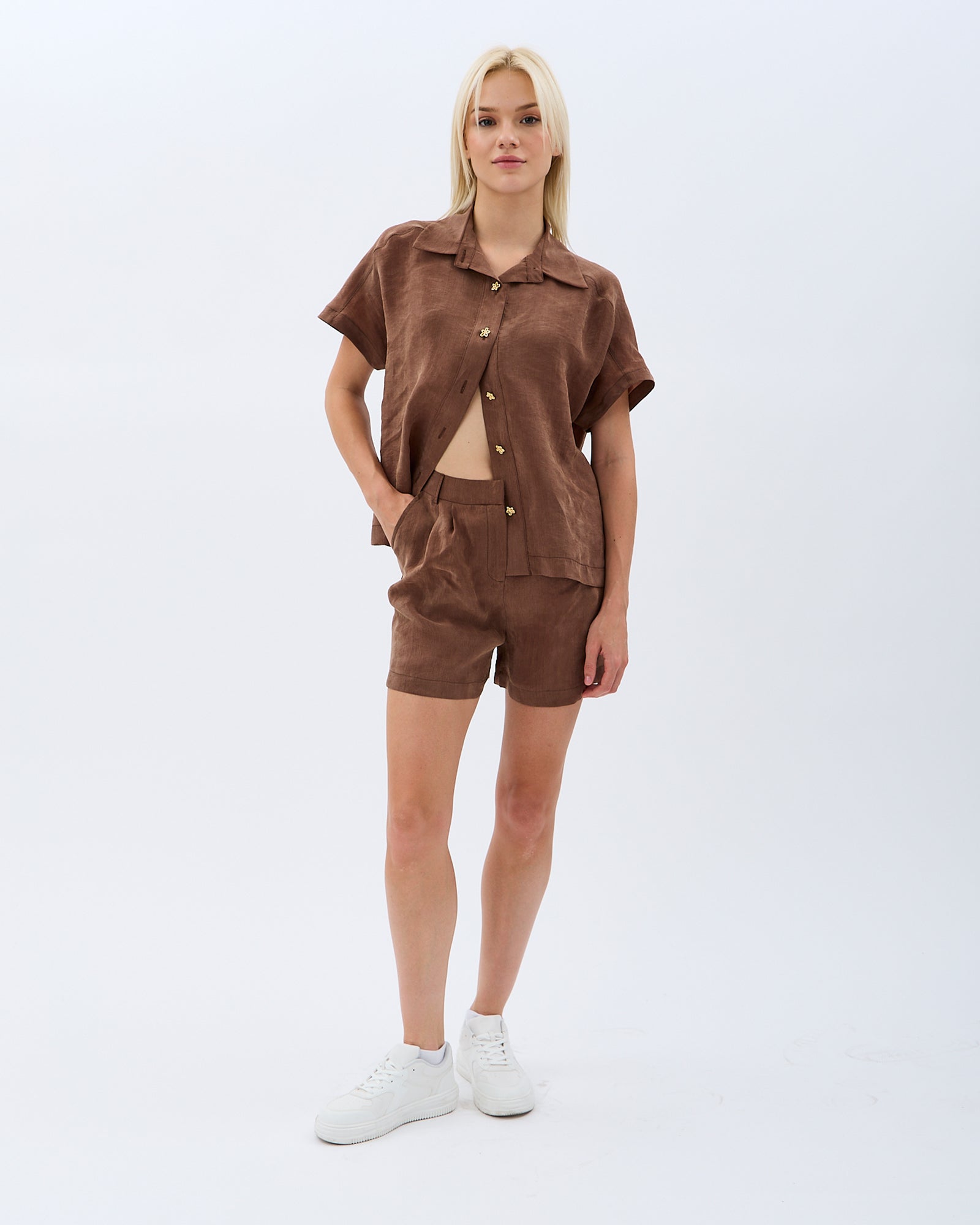 Diagonal-Cepli Düz Kesim Şort-Şort-6-Milagron.com