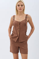 Diagonal-Cepli Rahat Kesim Şort-Şort-1-Milagron.com