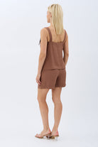 Diagonal-Cepli Rahat Kesim Şort-Şort-6-Milagron.com