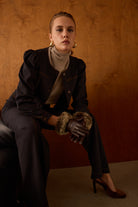 Diagonal-Denim Bomber Ceket (Siyah)-CEKET-1-Milagron.com