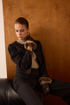 Diagonal-Denim Bomber Ceket (Siyah)-CEKET-3-Milagron.com