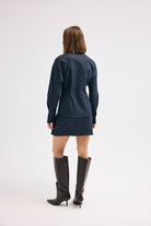 Diagonal-Denim Lacivert Etek-Etek-10-Milagron.com