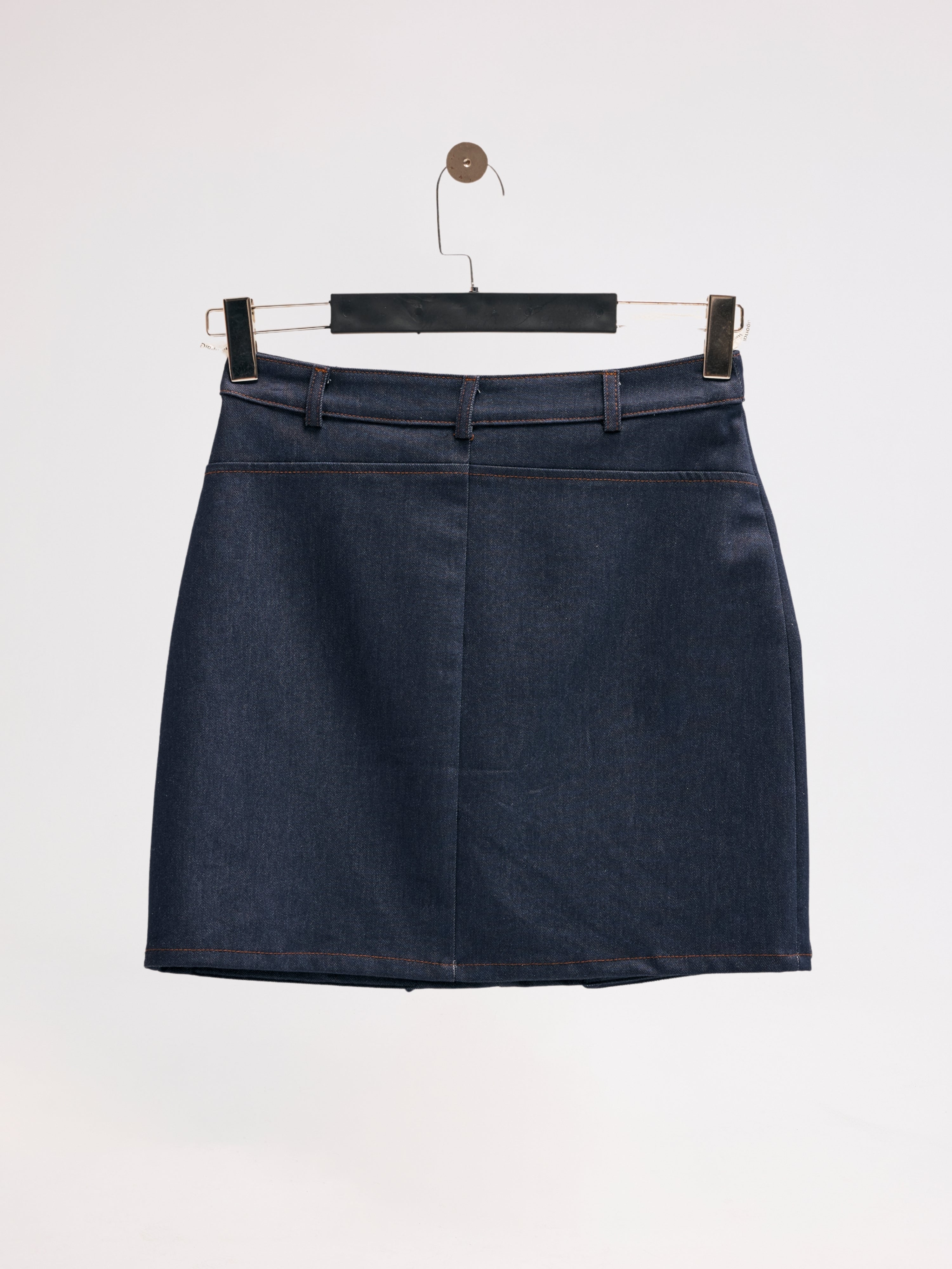 Diagonal-Denim Lacivert Etek-Etek-8-Milagron.com