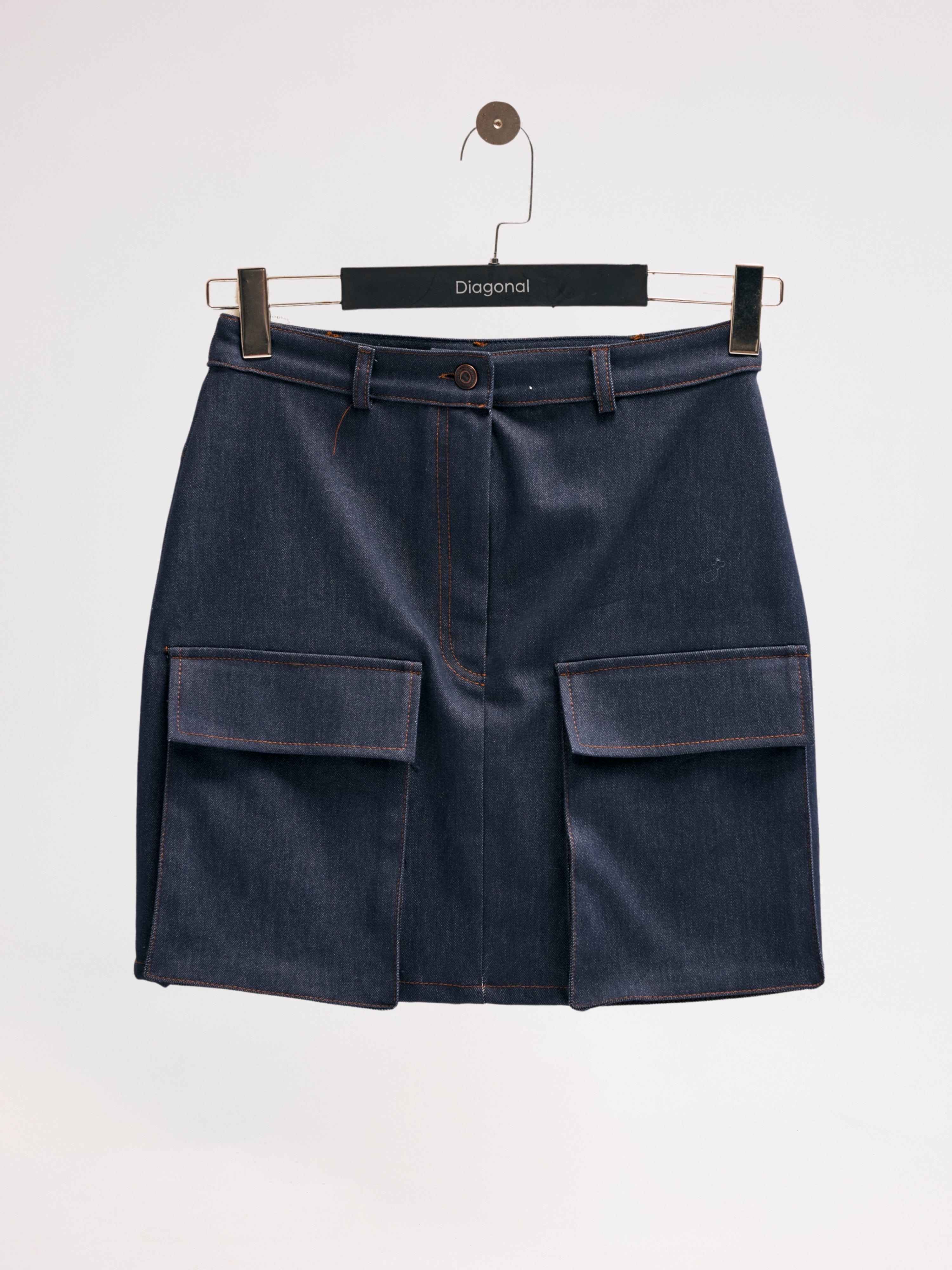 Diagonal-Denim Lacivert Etek-Etek-9-Milagron.com