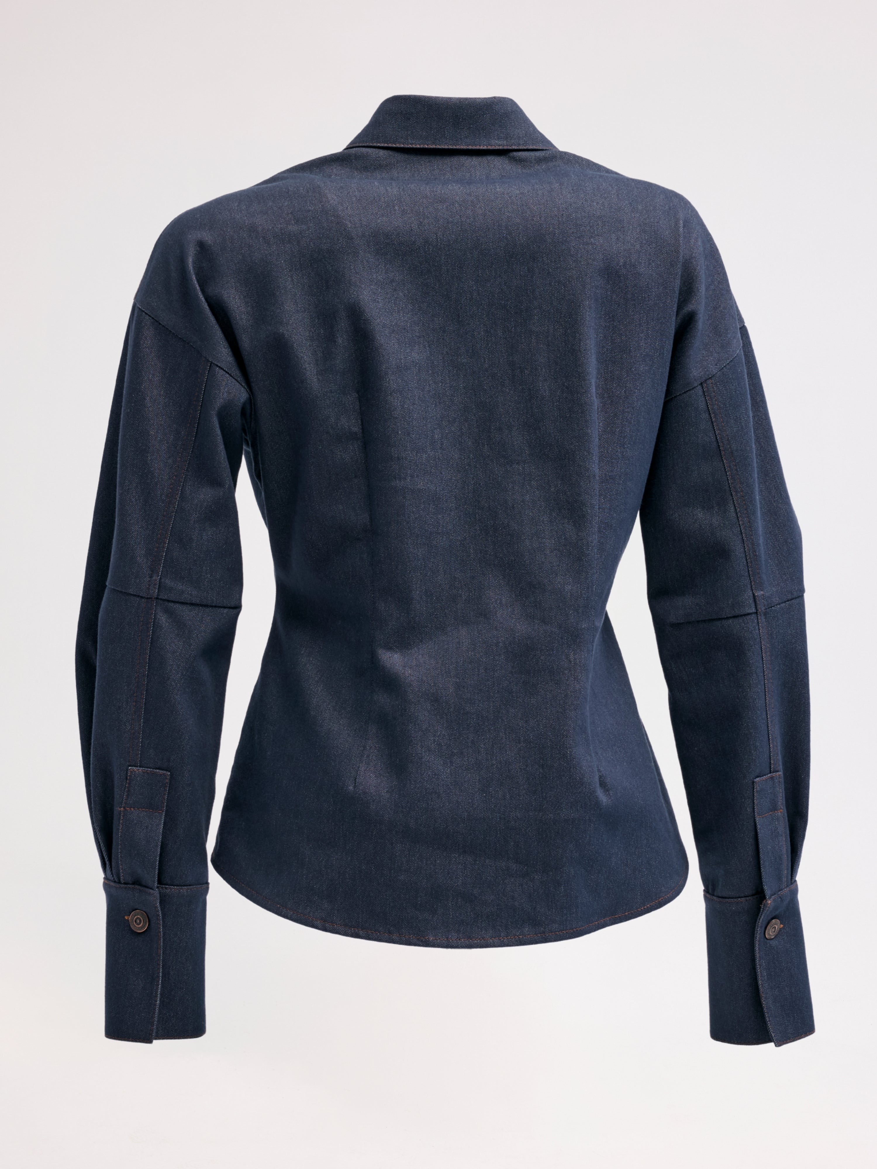 Diagonal-Denim Lacivert Gömlek-Gömlek-7-Milagron.com