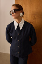 Diagonal-Denim Lacivert Gömlek-Gömlek-8-Milagron.com