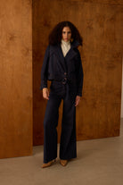 Diagonal-Denim Pantolon (Lacivert)-PANTOLON-5-Milagron.com