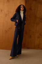 Diagonal-Denim Pantolon (Lacivert)-PANTOLON-7-Milagron.com