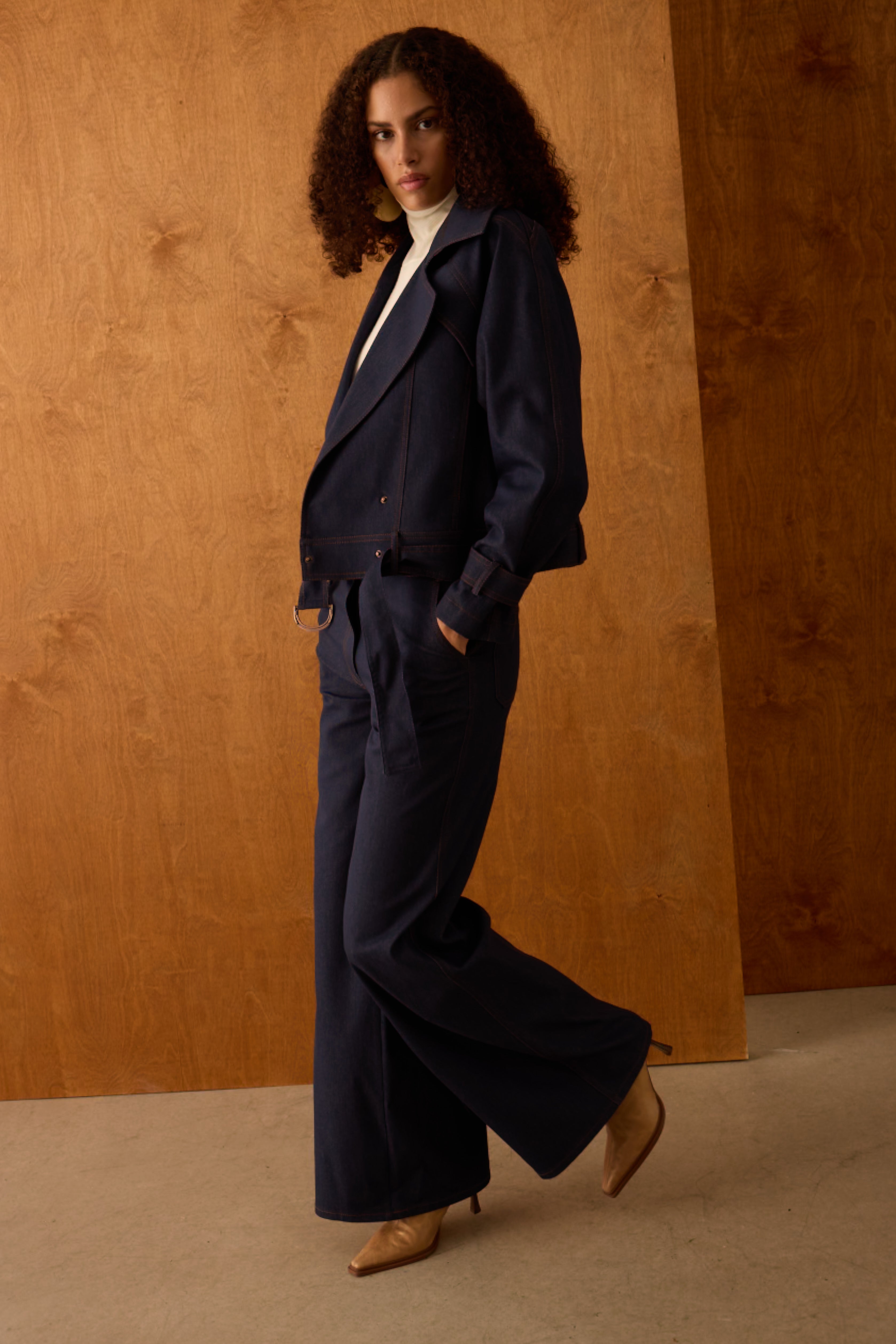 Diagonal-Denim Pantolon (Lacivert)-PANTOLON-8-Milagron.com