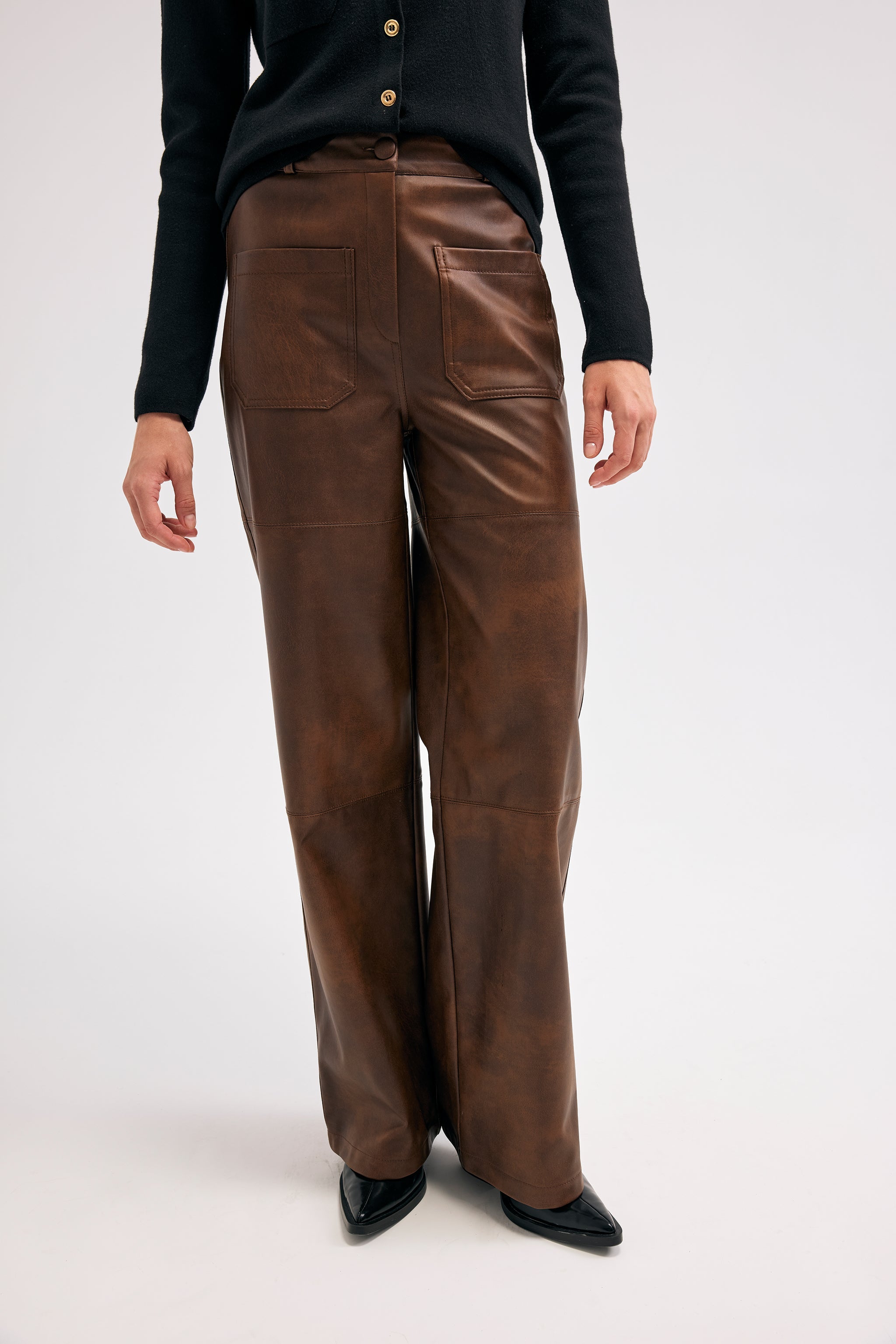 Diagonal-Deri Kahverengi Pantolon-Pantolon-6-Milagron.com