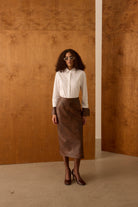 Diagonal-Deri Kalem Kahverengi Etek-Etek-4-Milagron.com