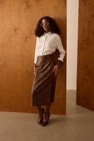 Diagonal-Deri Kalem Kahverengi Etek-Etek-7-Milagron.com