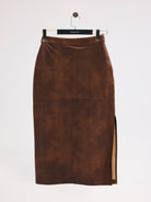 Diagonal-Deri Kalem Kahverengi Etek-Etek-9-Milagron.com