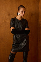 Diagonal-Deri Siyah Elbise-Elbise-2-Milagron.com