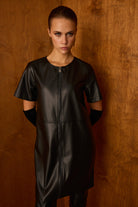 Diagonal-Deri Siyah Elbise-Elbise-3-Milagron.com