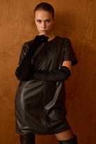 Diagonal-Deri Siyah Elbise-Elbise-4-Milagron.com