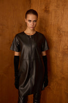 Diagonal-Deri Siyah Elbise-Elbise-5-Milagron.com