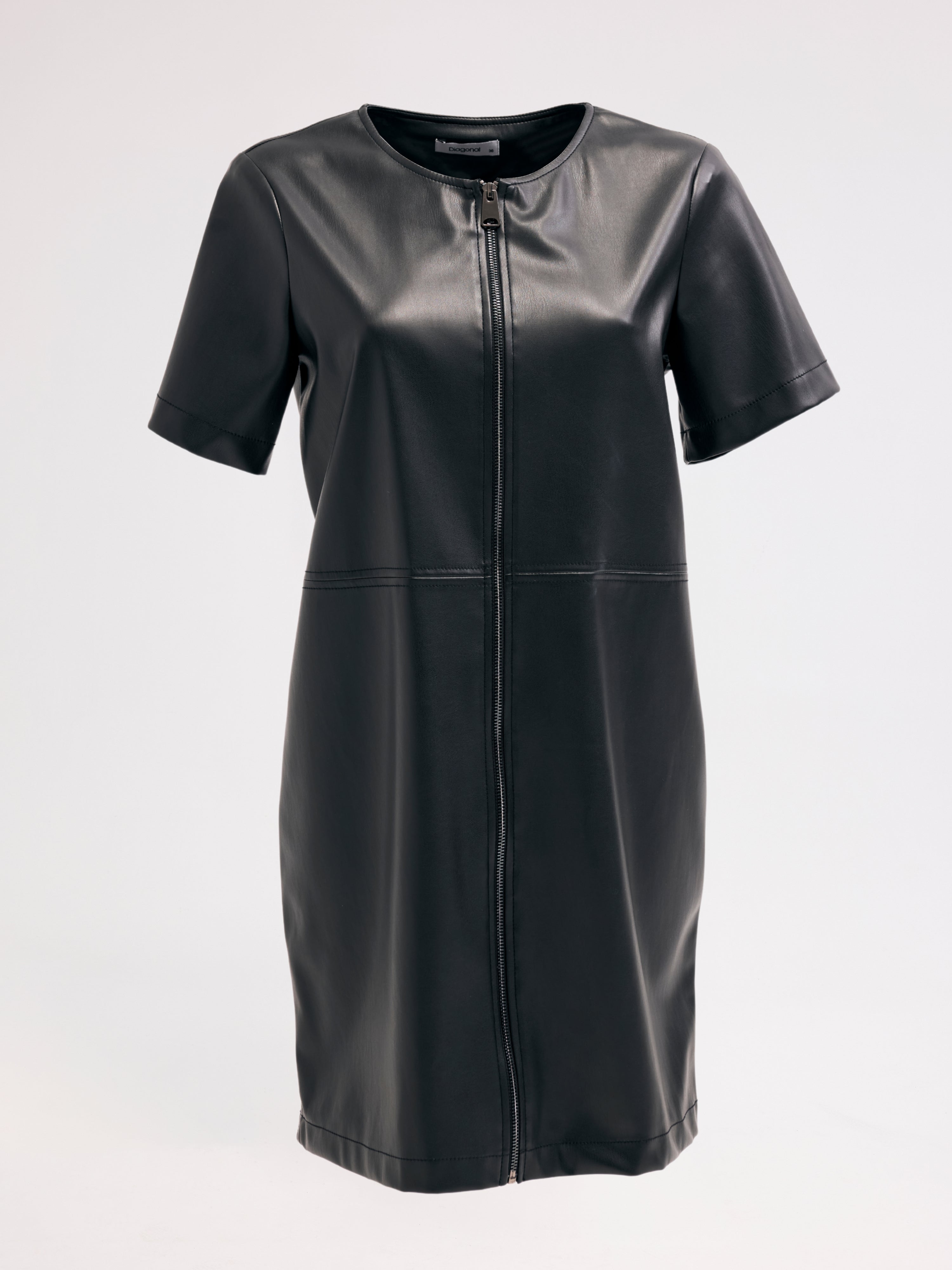 Diagonal-Deri Siyah Elbise-Elbise-8-Milagron.com