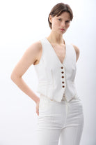 Diagonal-Desenli Kısa Yelek-Yelek-1-Milagron.com